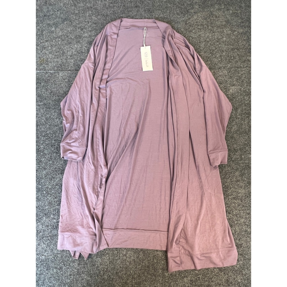GYS Bamboo Longline Open Front Cardigan Mauve Lightweight Layering M NWT